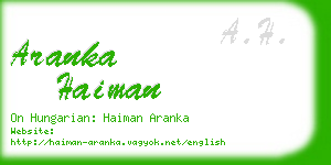 aranka haiman business card